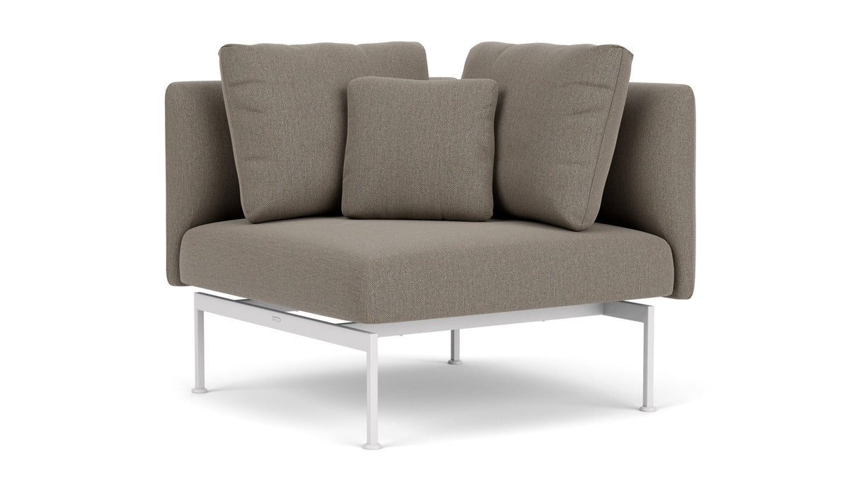 Barlow Tyrie Layout Deep Seating Corner Seat - avec coussins Armature Arctic White Carbon Beige 10065