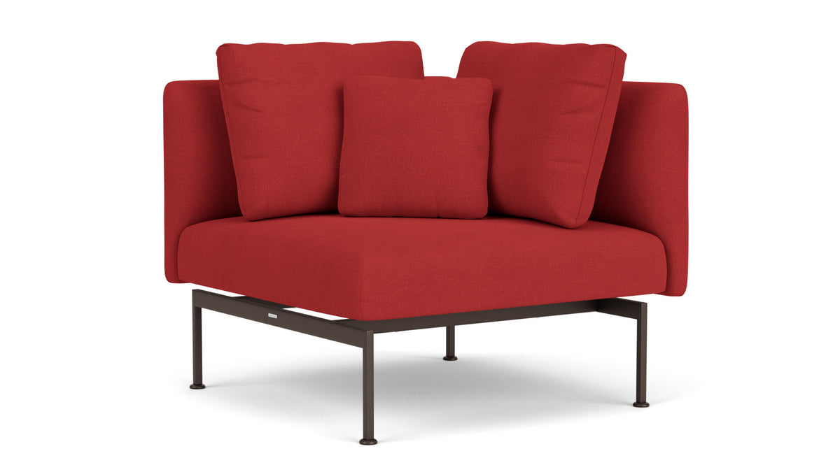 Barlow Tyrie Layout Deep Seating Corner Seat - avec coussins Armature Forge Grey Paris Red 3728