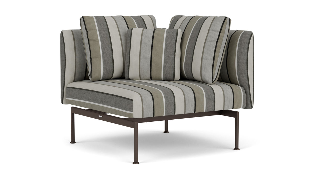 Barlow Tyrie Layout Deep Seating Corner Seat - avec coussins Armature Forge Grey Quadri Grey 3778