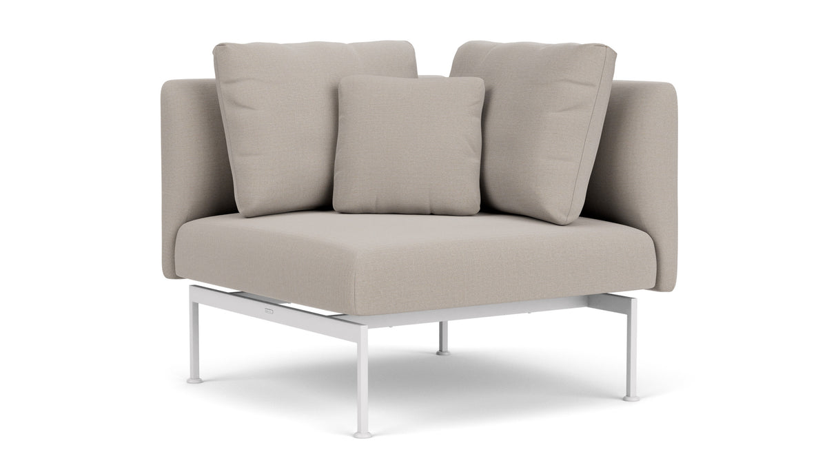Barlow Tyrie Layout Deep Seating Corner Seat - avec coussins Armature Arctic White Chalk 10152