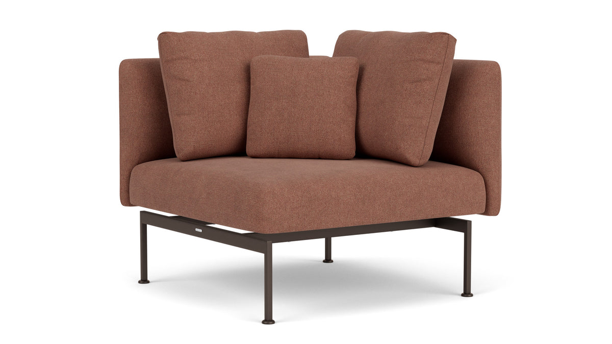 Barlow Tyrie Layout Deep Seating Corner Seat - avec coussins Armature Forge Grey Heritage Rust 18021
