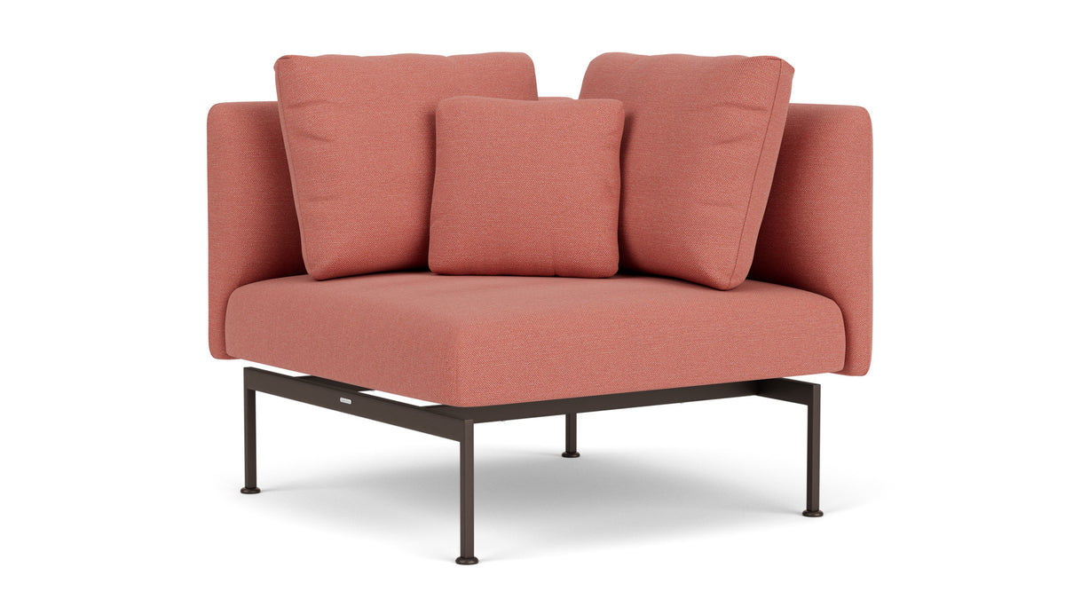 Barlow Tyrie Layout Deep Seating Corner Seat - avec coussins Armature Forge Grey Natte Flamingo 10234