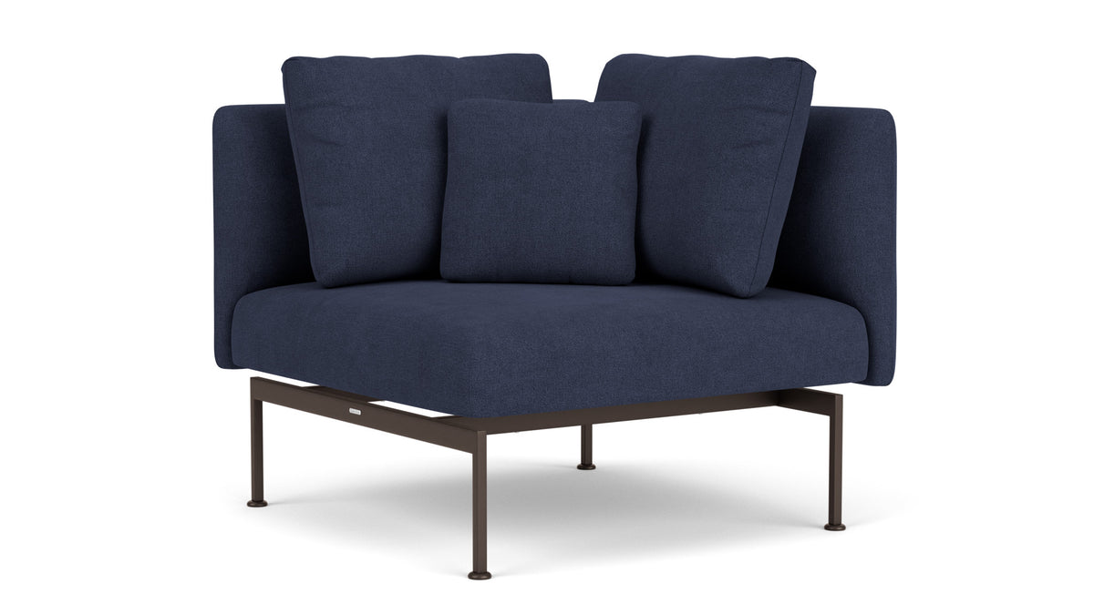 Barlow Tyrie Layout Deep Seating Corner Seat - avec coussins Armature Forge Grey Indigo 18017