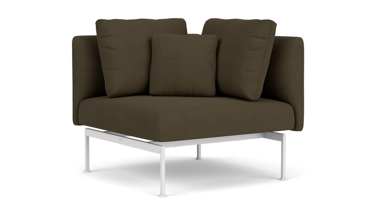 Barlow Tyrie Layout Deep Seating Corner Seat - avec coussins Armature Arctic White Charcoal 3705