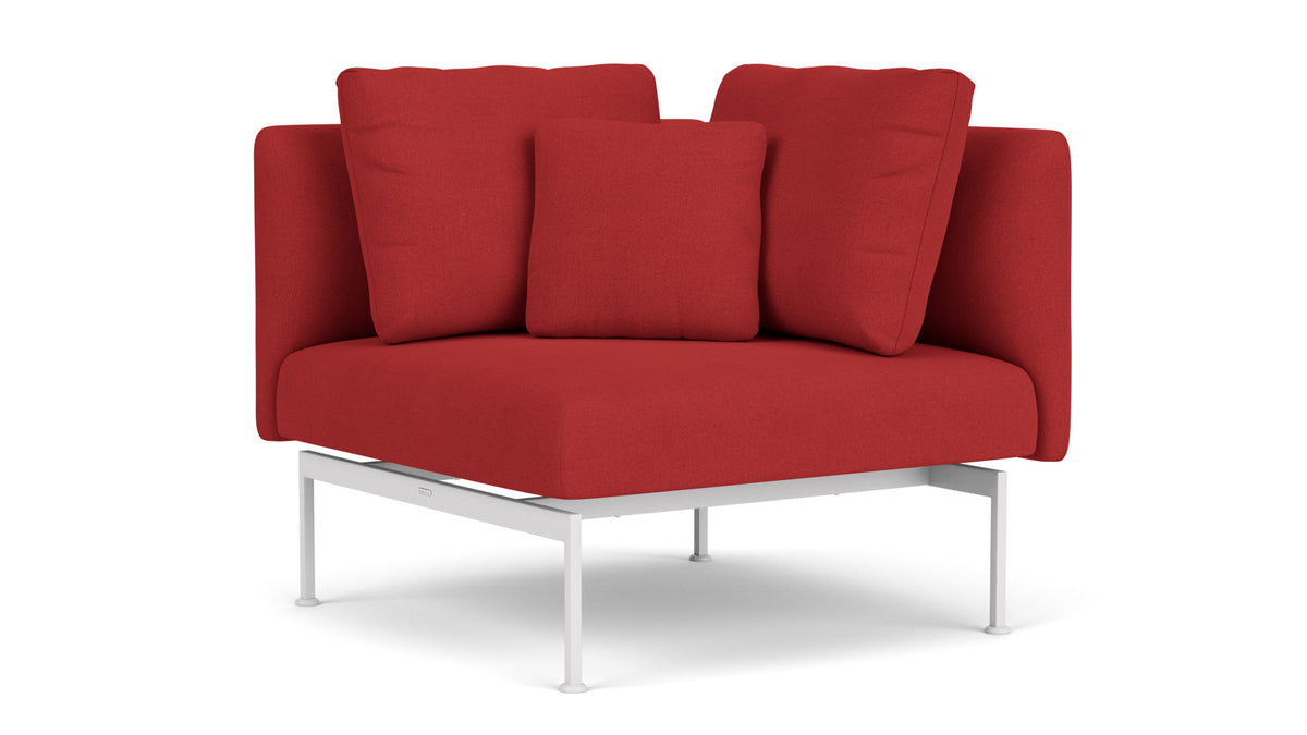 Barlow Tyrie Layout Deep Seating Corner Seat - avec coussins Armature Arctic White Paris Red 3728