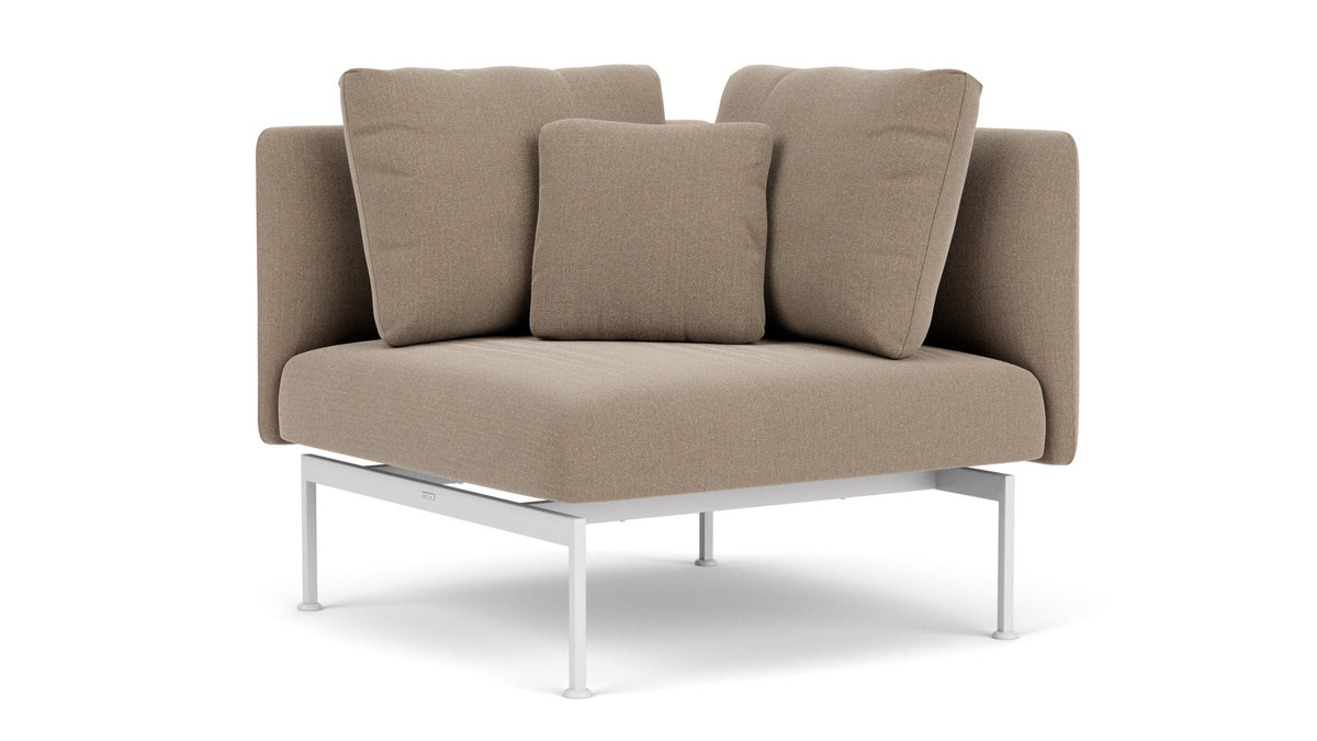 Barlow Tyrie Layout Deep Seating Corner Seat - avec coussins Armature Arctic White Taupe 3729