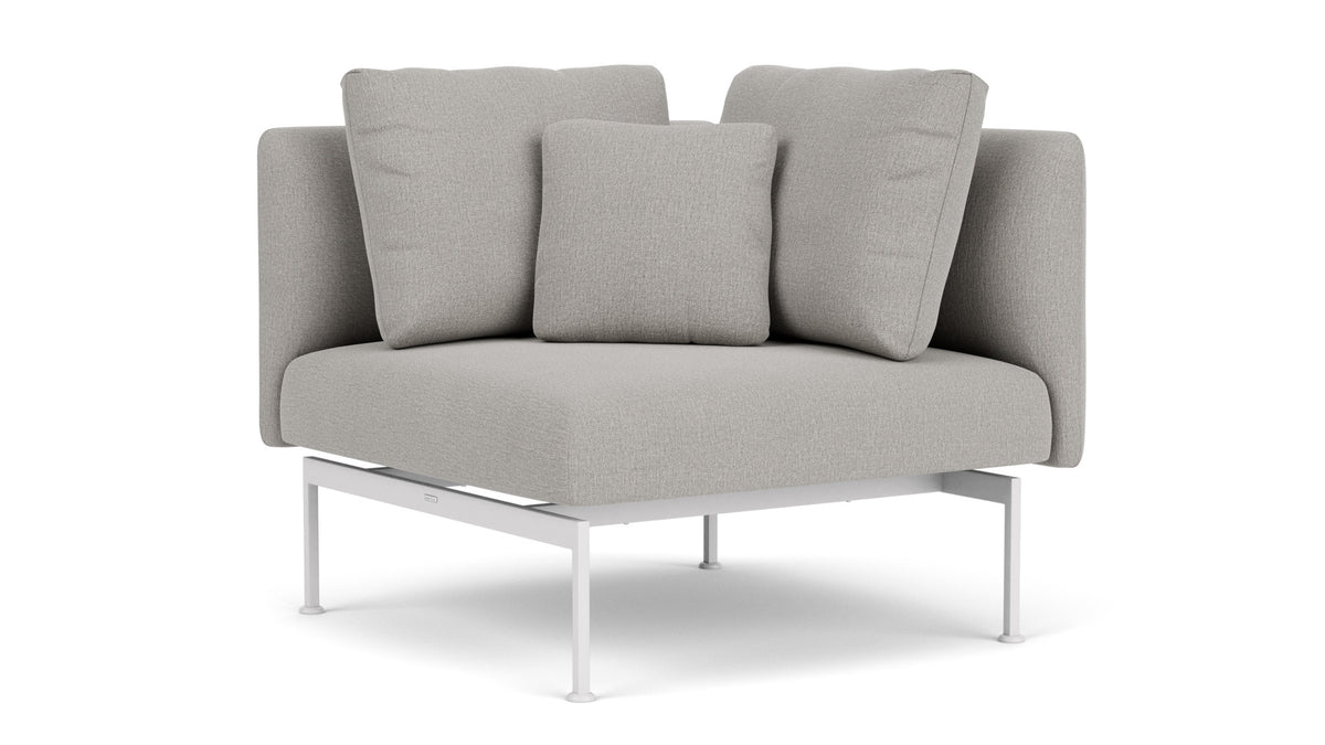Barlow Tyrie Layout Deep Seating Corner Seat - avec coussins Armature Arctic White Lead Chine 3756