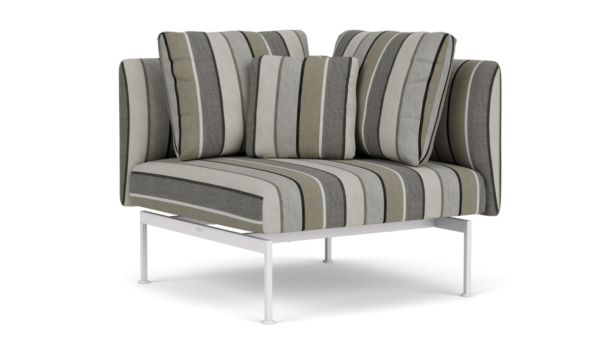 Barlow Tyrie Layout Deep Seating Corner Seat - avec coussins Armature Arctic White Quadri Grey 3778