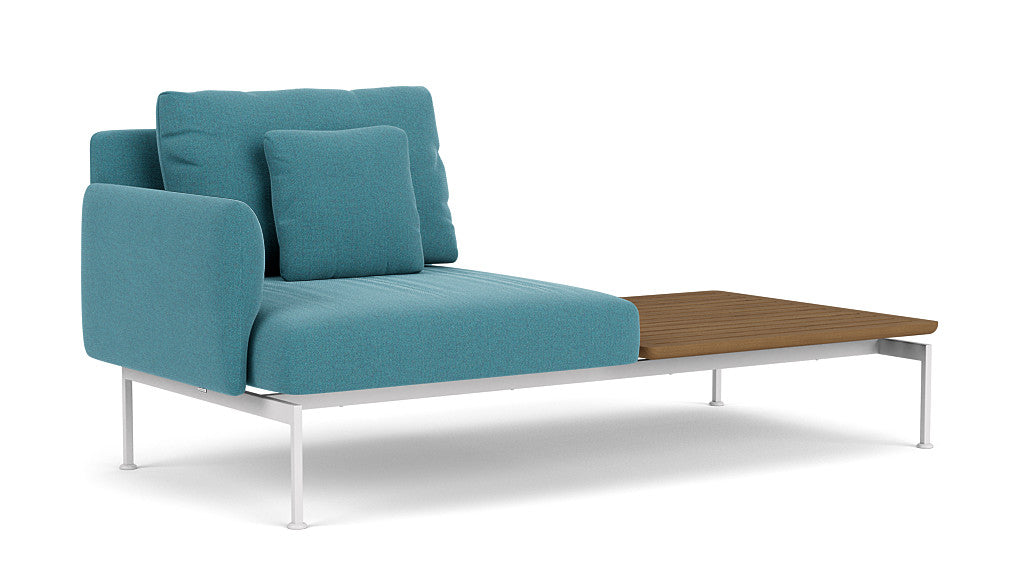 Barlow Tyrie Layout Deep Seating Solo Set - avec coussins Armature Arctic White Adriatic Blue 3941