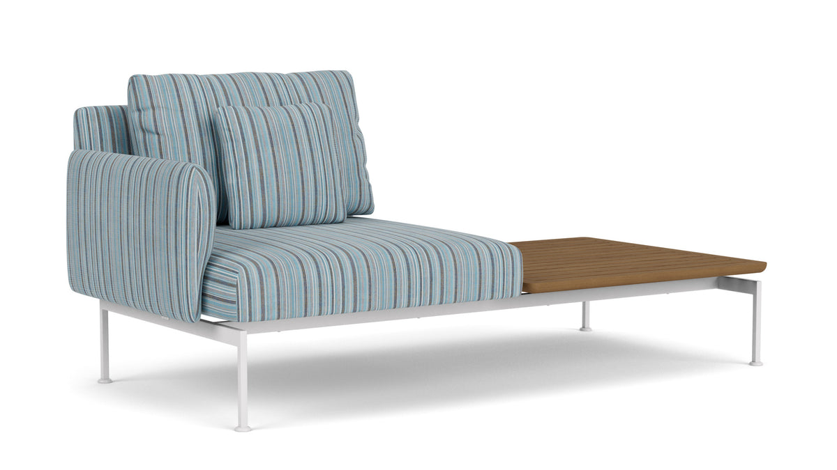 Barlow Tyrie Layout Deep Seating Solo Set - avec coussins Armature Arctic White Porto Blue Chine 3776
