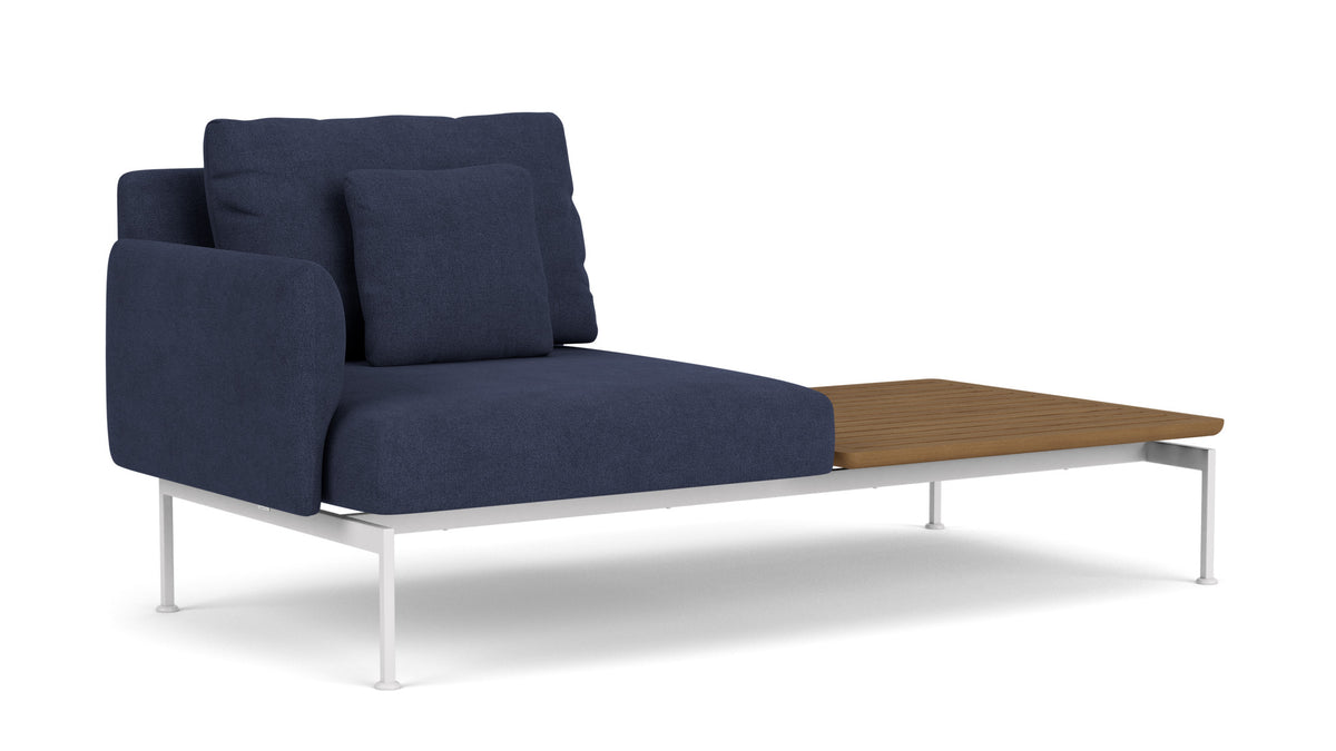 Barlow Tyrie Layout Deep Seating Solo Set - avec coussins Armature Arctic White Indigo 18017