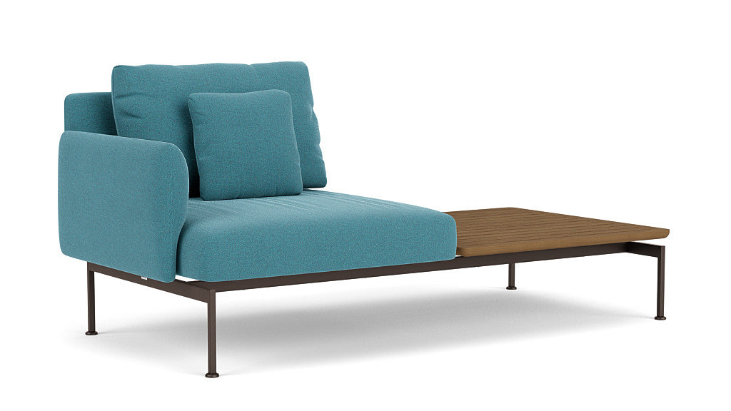 Barlow Tyrie Layout Deep Seating Solo Set - avec coussins Armature Forge Grey Adriatic Blue 3941