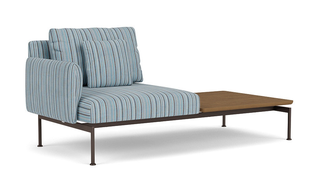 Barlow Tyrie Layout Deep Seating Solo Set - avec coussins Armature Forge Grey Porto Blue Chine 3776