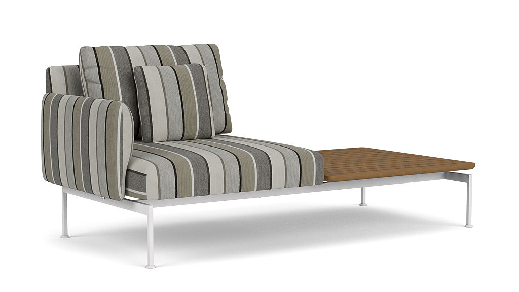Barlow Tyrie Layout Deep Seating Solo Set - avec coussins Armature Arctic White Quadri Grey 3778