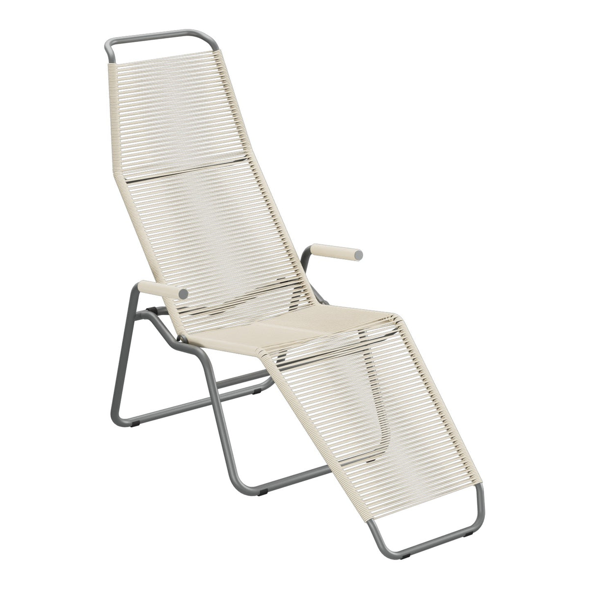 Schaffner Brissago Chaise longue Spaghetti – Sable pastel 15 / Graphite 73