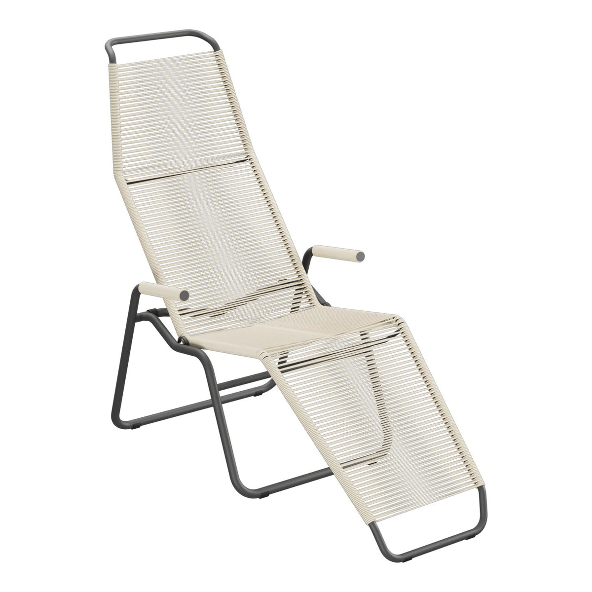 Schaffner Brissago Chaise longue Spaghetti – Sable pastel 15 / Noir 91