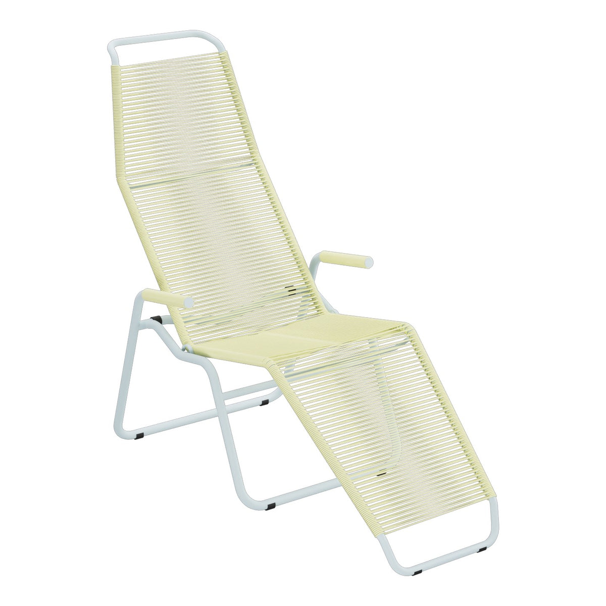 Schaffner Brissago Chaise longue Spaghetti – Jaune Buis 18 / Bleu Pastel 51