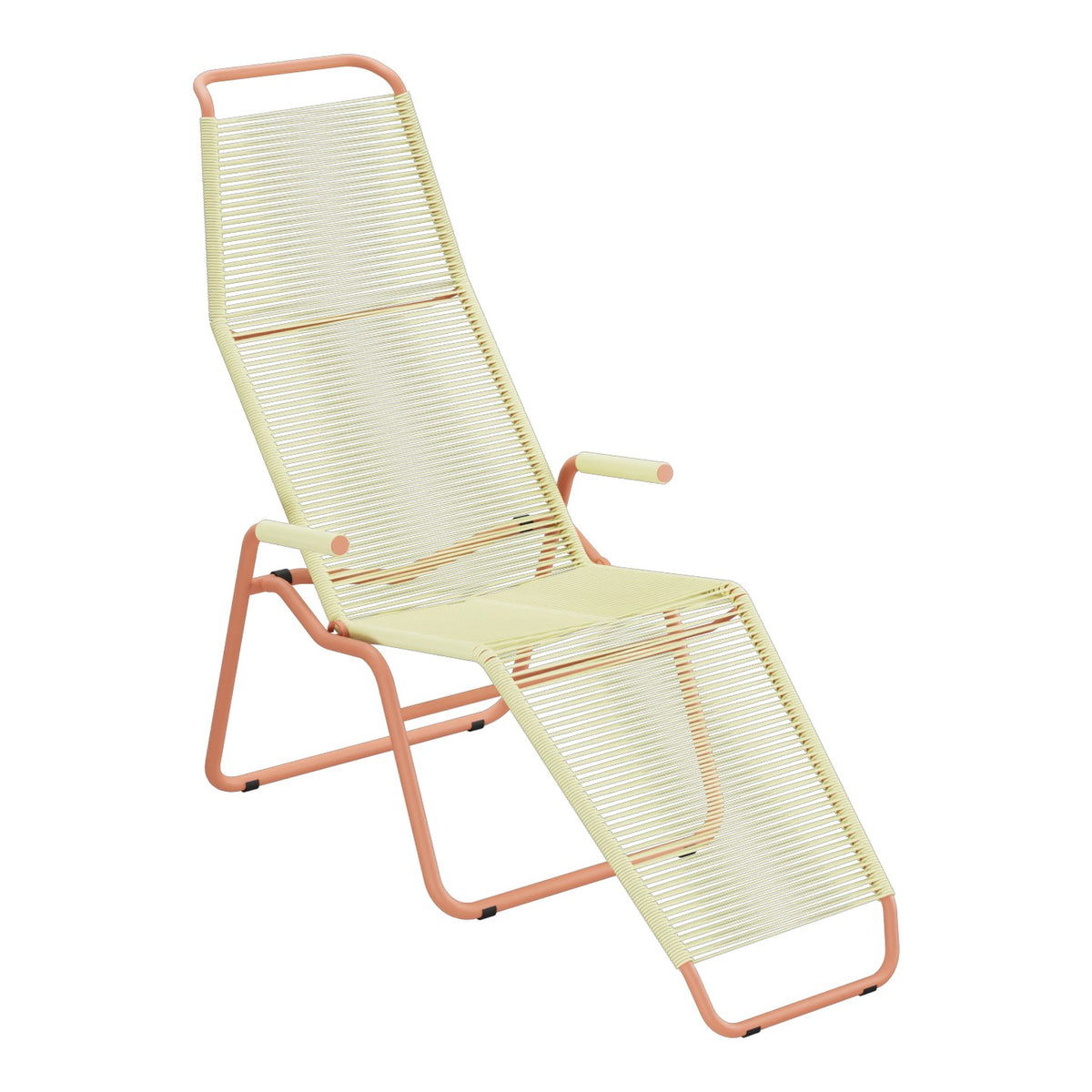 Schaffner Brissago Chaise longue Spaghetti – Jaune Buis 18 / Terracotta 84
