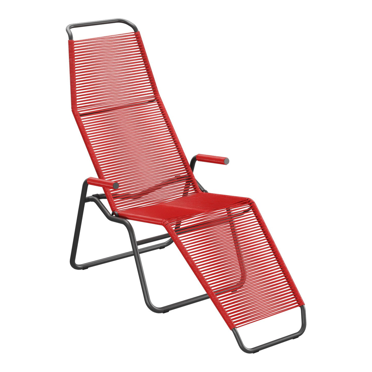 Schaffner Brissago Chaise longue Spaghetti – Rouge 30 / Anthracite 77