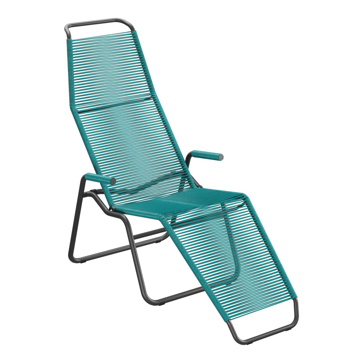 Schaffner Brissago Chaise longue Spaghetti – Bleu Kali 56 / Anthracite 77
