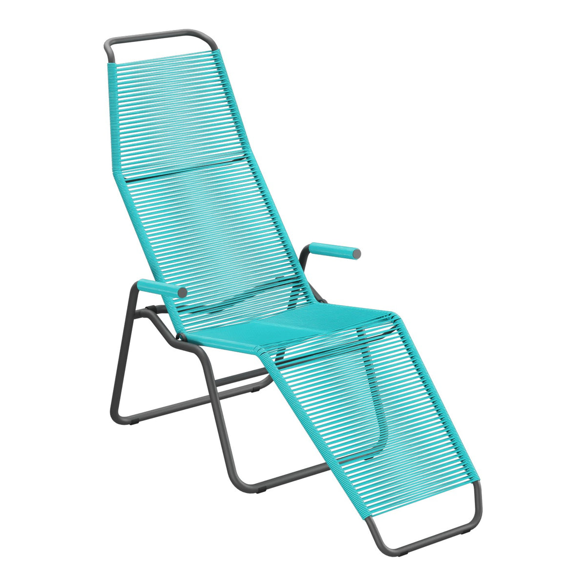 Schaffner Brissago Chaise longue Spaghetti – Turquoise 58 / Noir 91