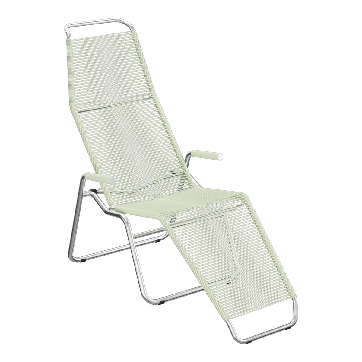 Schaffner Brissago Chaise longue Spaghetti – Vert pastel 64 / Galvanisé à chaud 02