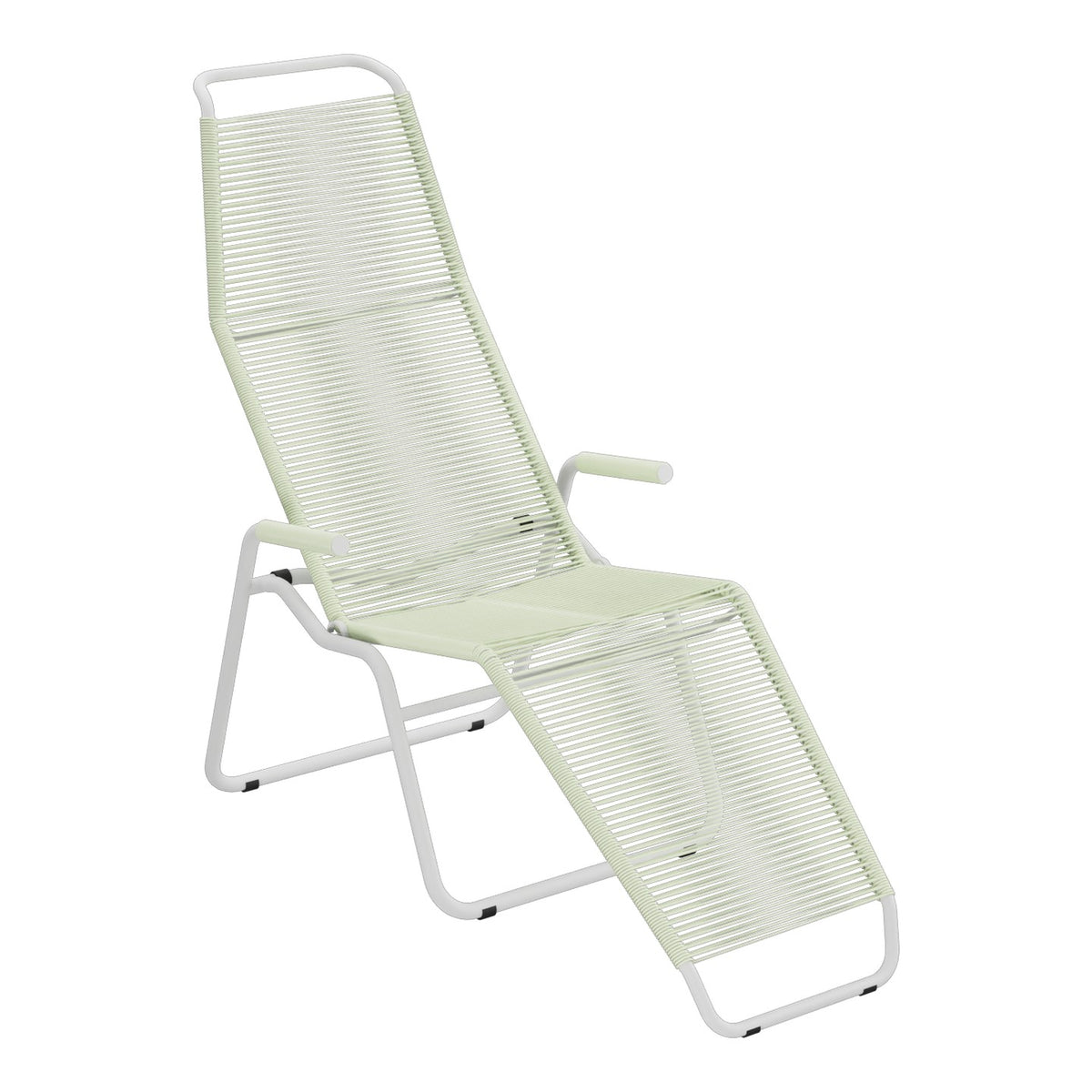 Schaffner Brissago Chaise longue Spaghetti – Vert pastel 64 / Gris Argent 78