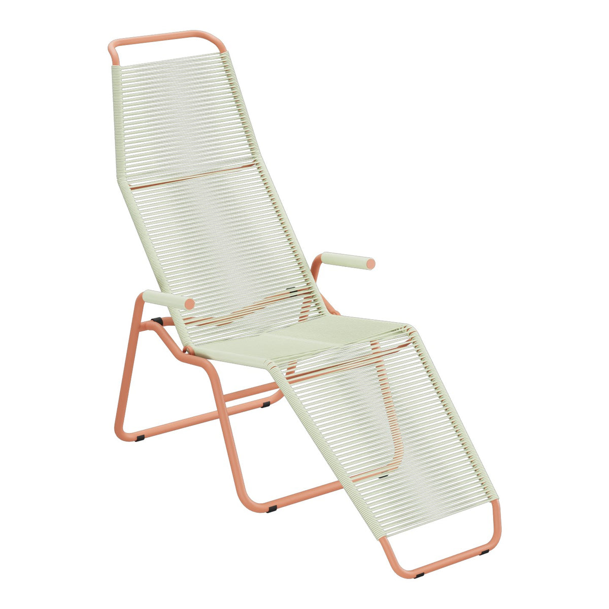 Schaffner Brissago Chaise longue Spaghetti – Vert pastel 64 / Terracotta 84