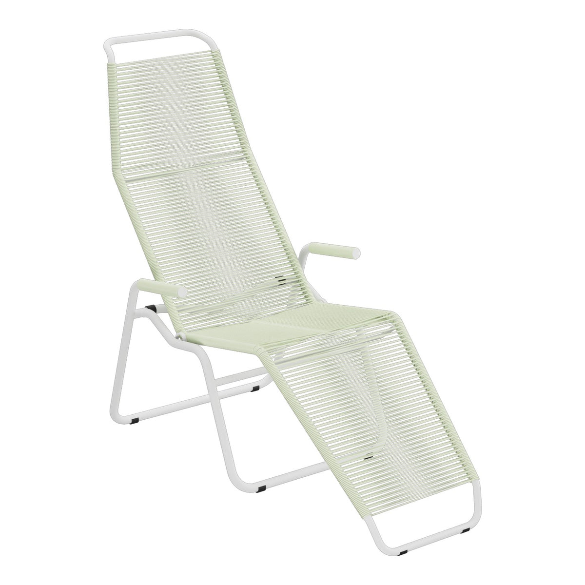Schaffner Brissago Chaise longue Spaghetti – Vert pastel 64 / Blanc 90