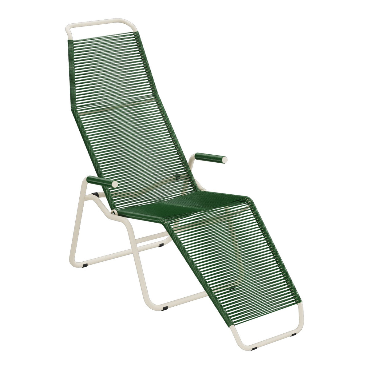 Schaffner Brissago Chaise longue Spaghetti – Vert Sapin 66 / Sable Pastel 15