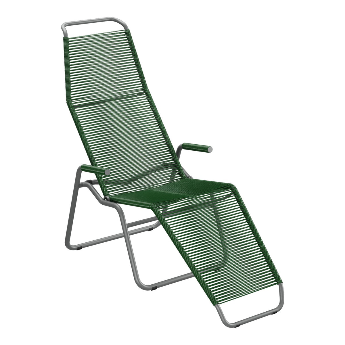 Schaffner Brissago Chaise longue Spaghetti – Vert Sapin 66 / Graphite 73