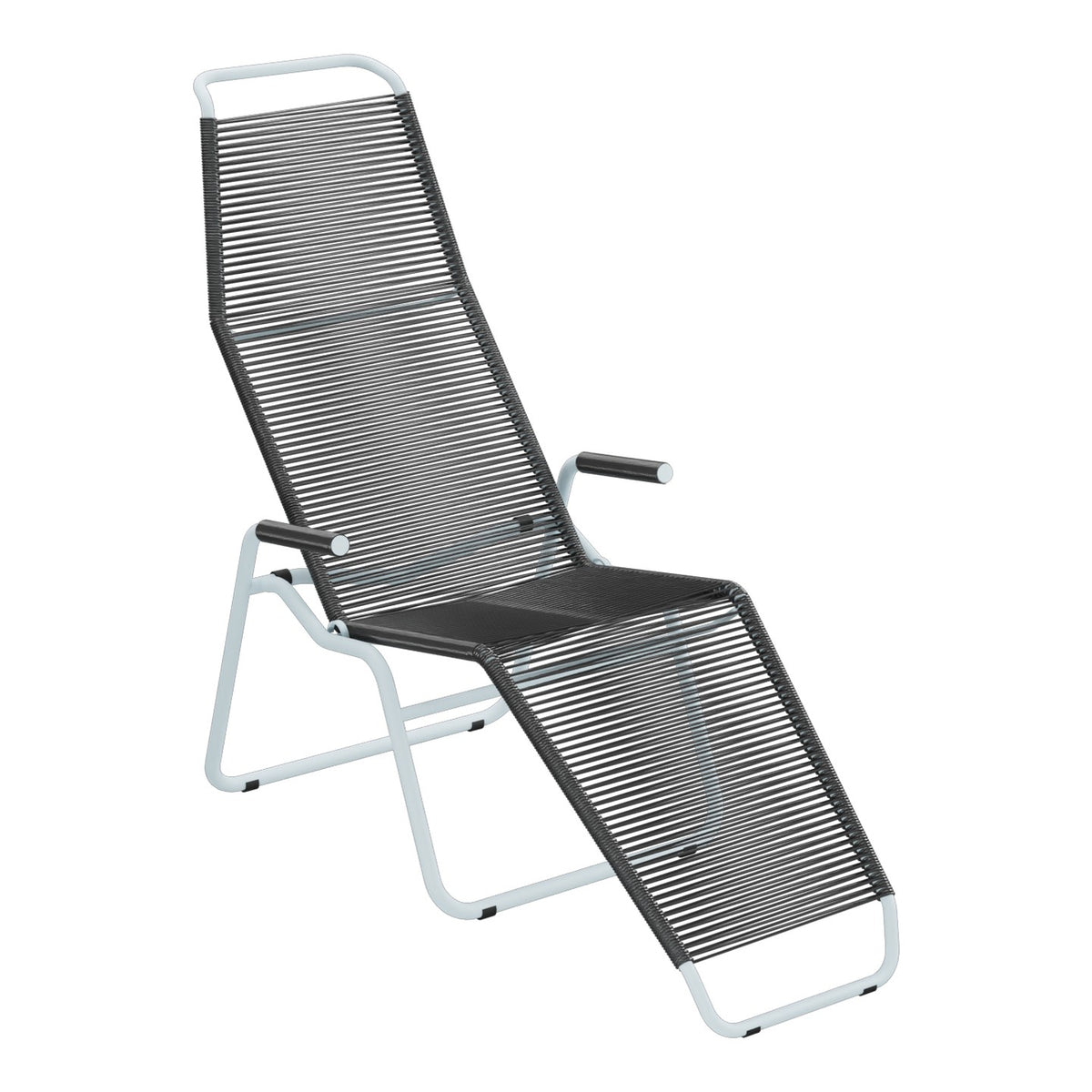 Schaffner Brissago Chaise longue Spaghetti – Anthracite 77 / Bleu Pastel 51