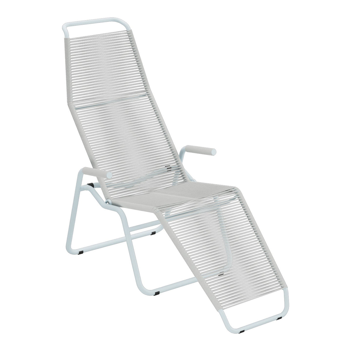Schaffner Brissago Chaise longue Spaghetti – Gris Argent 78 / Bleu Pastel 51