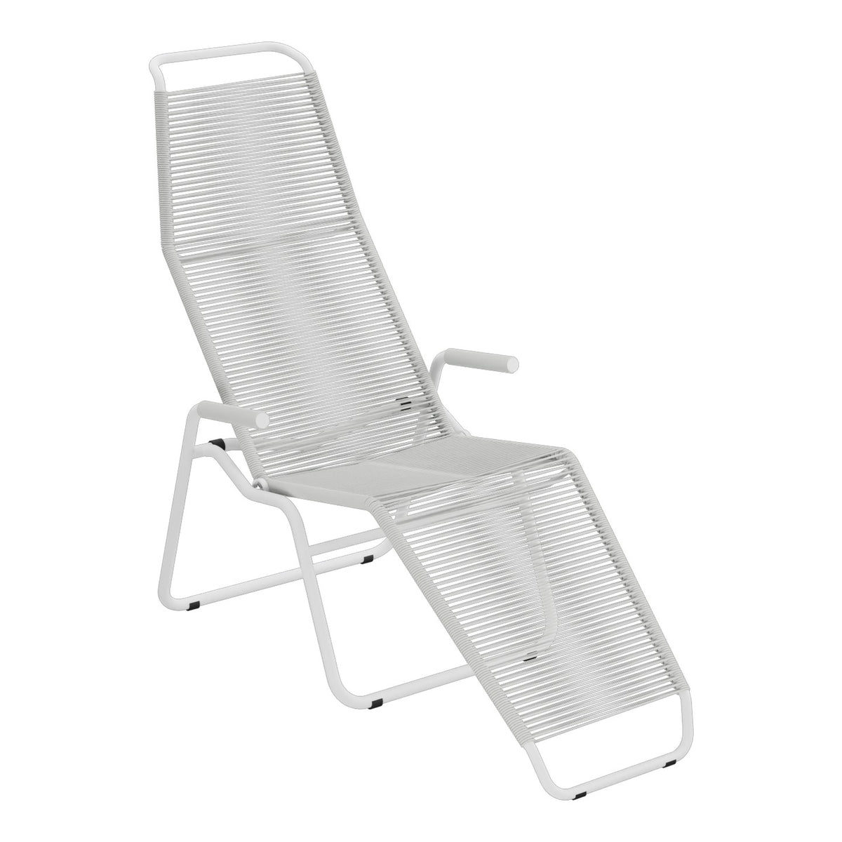 Schaffner Brissago Chaise longue Spaghetti – Gris Argent 78 / Blanc 90