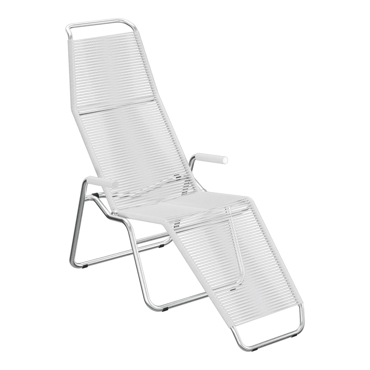 Schaffner Brissago Chaise longue Spaghetti – Blanc 90 / Galvanisé à chaud 02