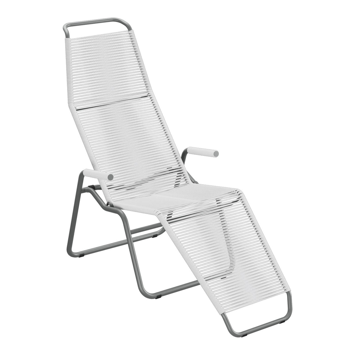 Schaffner Brissago Chaise longue Spaghetti – Blanc 90 / Graphite 73