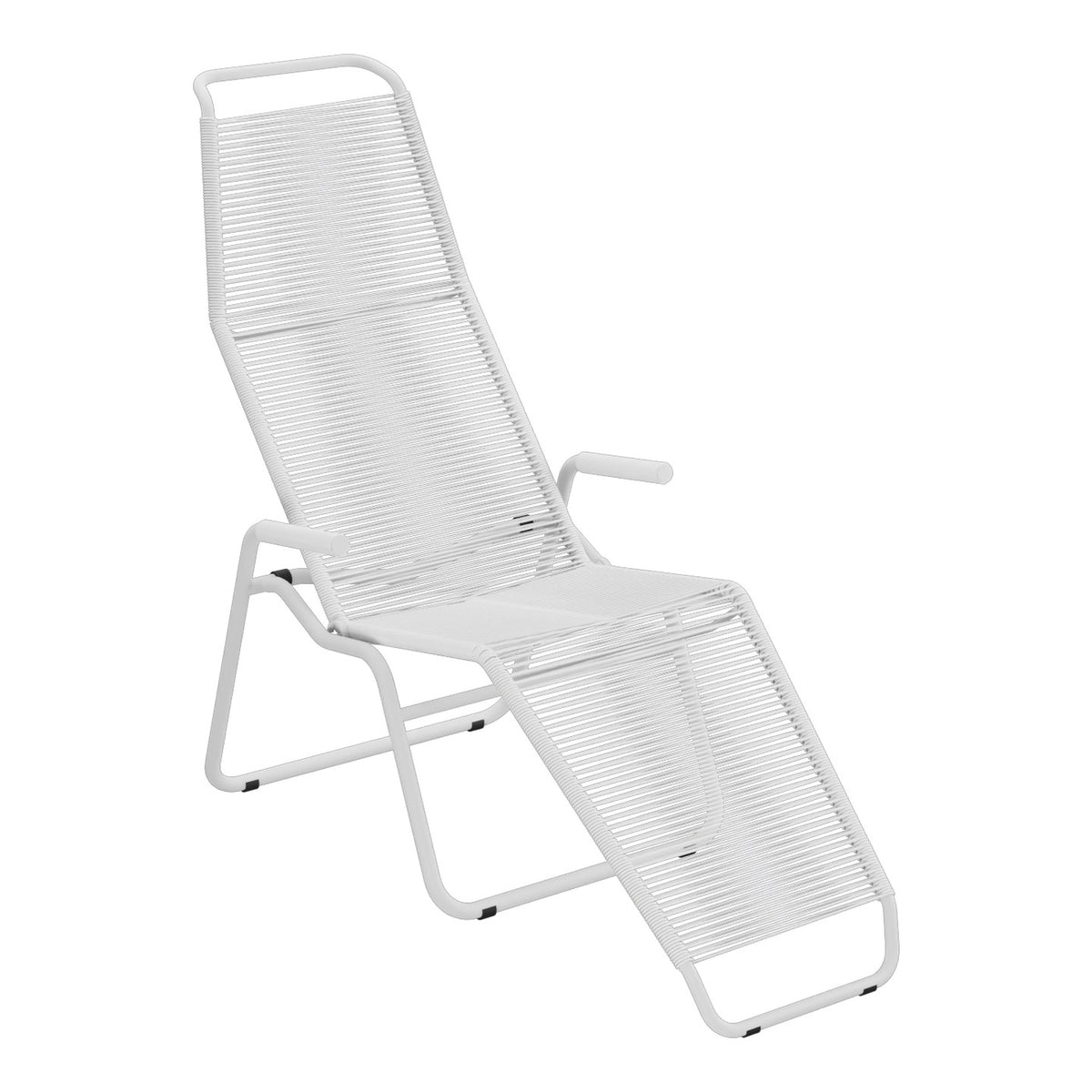 Schaffner Brissago Chaise longue Spaghetti – Blanc 90 / Gris Argent 78