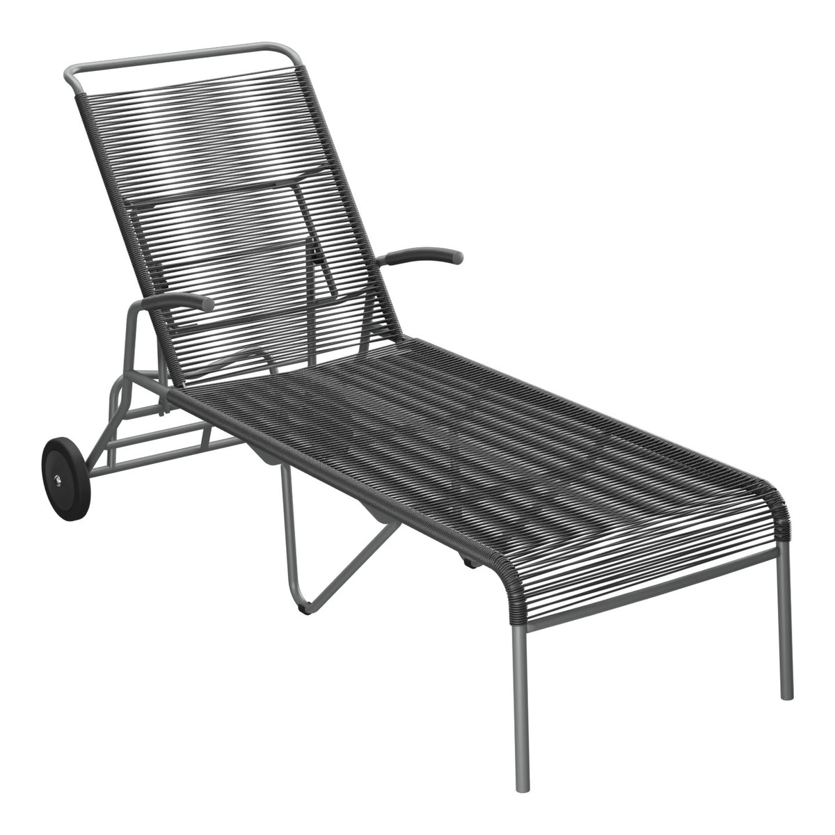 Schaffner Säntis Chaise longue à roulettes Spaghetti – Anthracite 77 / Graphite 73
