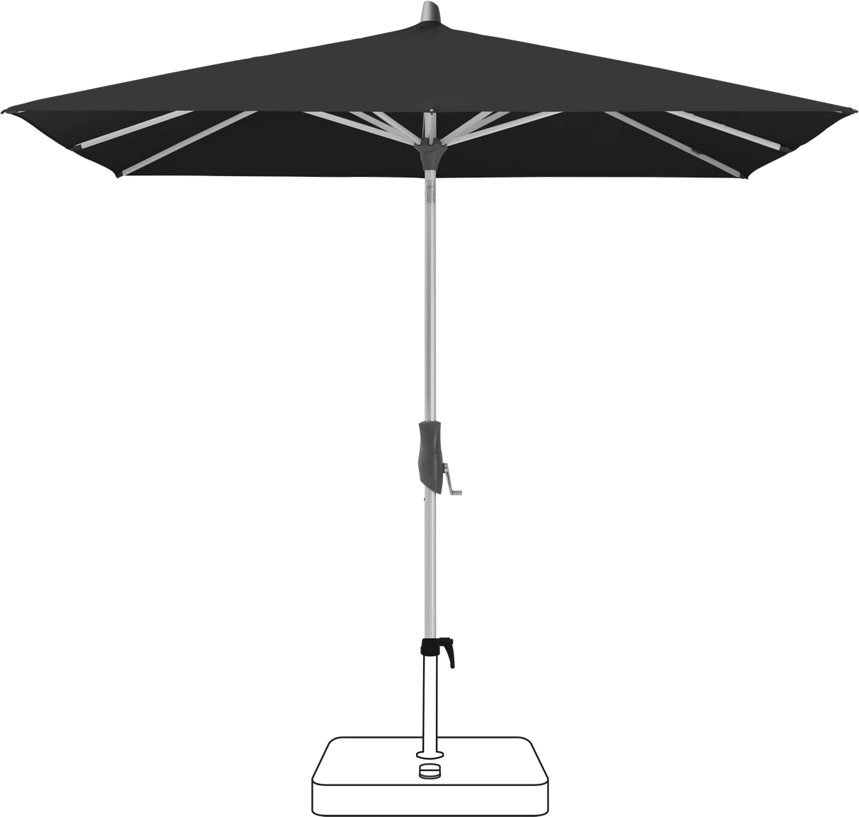 Glatz Parasol ALU-TWIST carre Qualite 4 408 Black