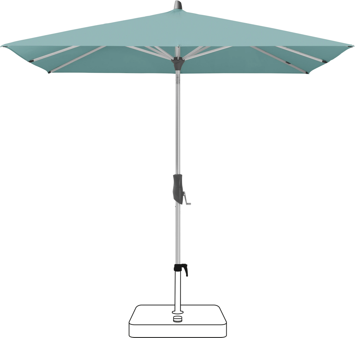 Glatz Parasol ALU-TWIST carre Qualite 4 417 Ocean