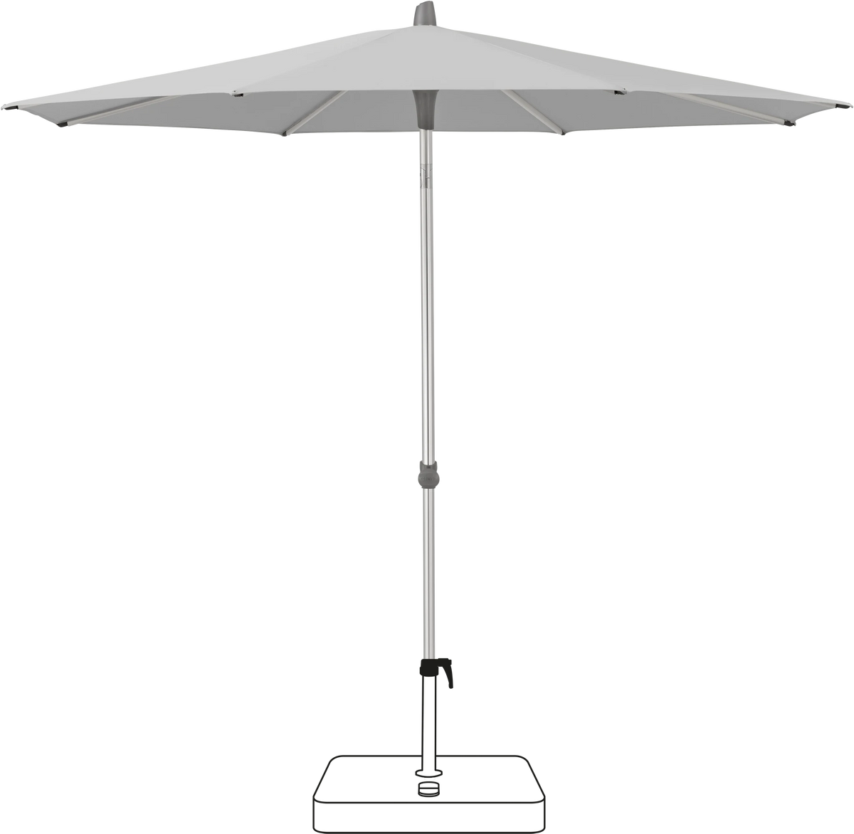 Glatz Parasol ALU-SMART rond Cat.5 501 Granite
