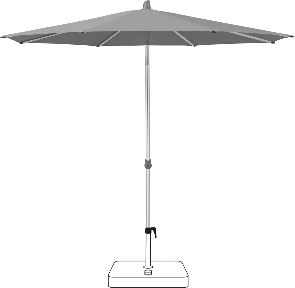 Glatz Parasol ALU-SMART rond Cat.5 509 Slate