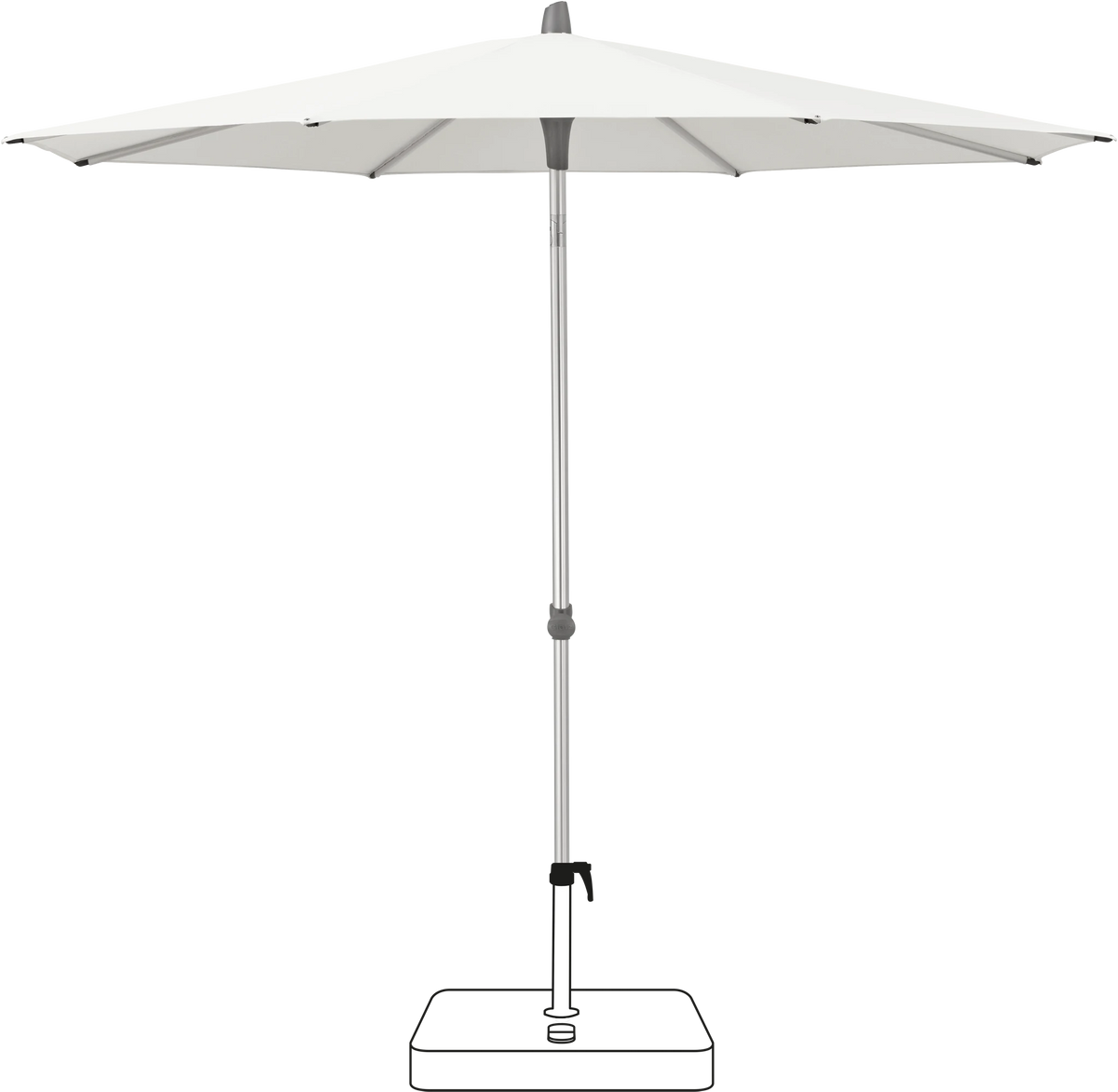 Glatz Parasol ALU-SMART rond Cat.5 510 White
