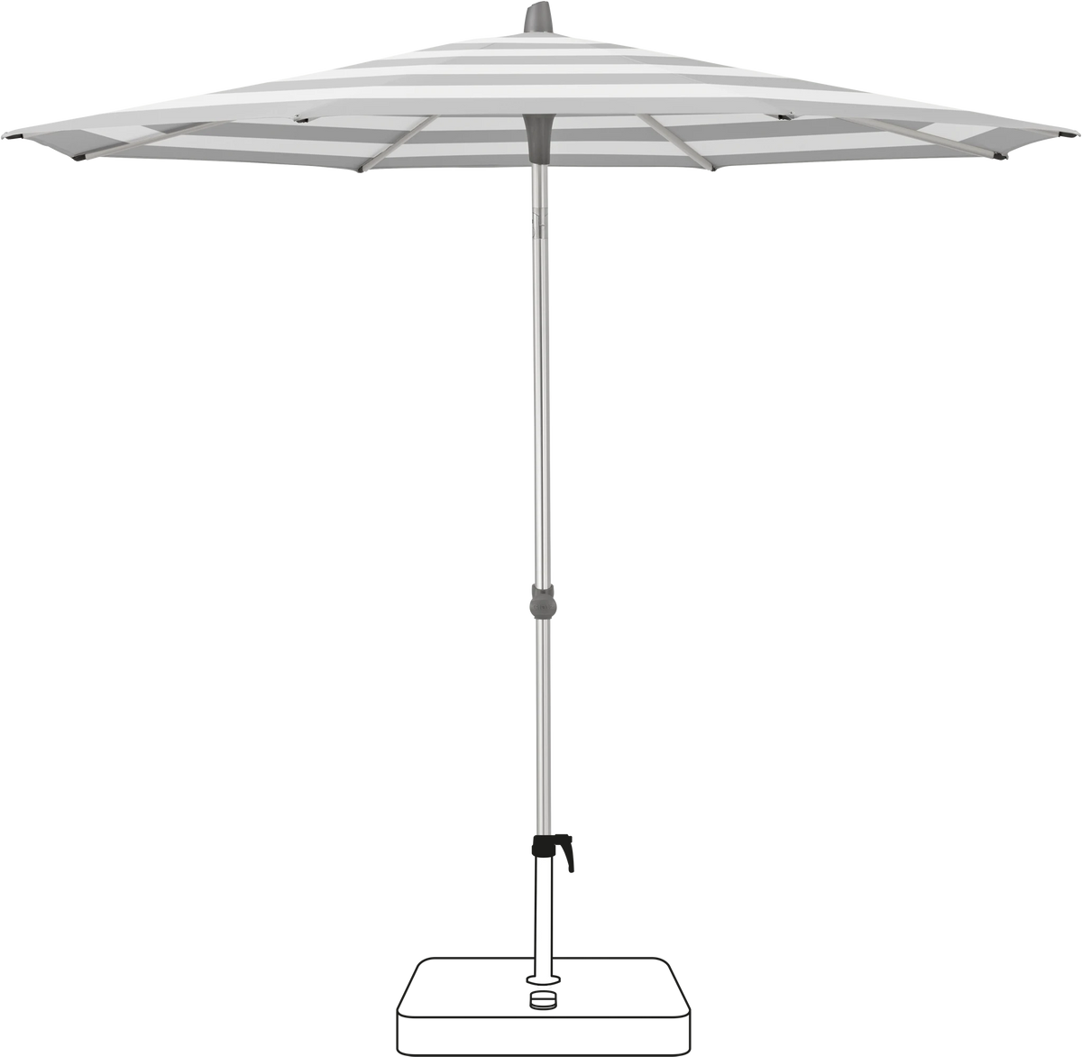 Glatz Parasol ALU-SMART rond Cat.5 555 Grey Stripe