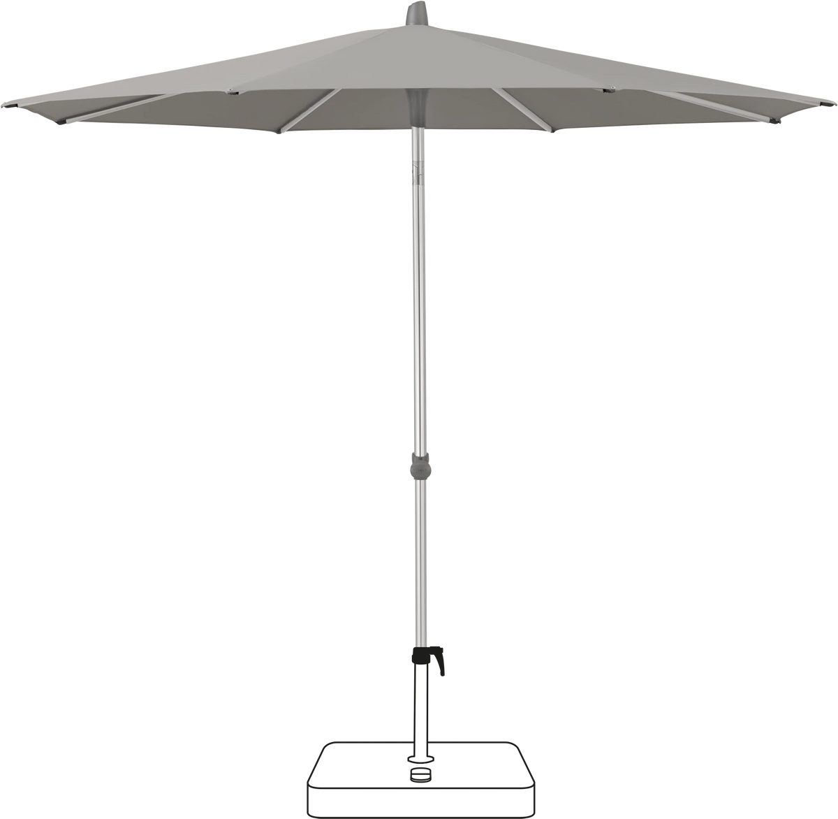Glatz Parasol ALU-SMART rond Cat.5 558 Steel