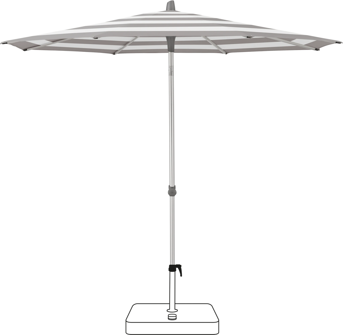 Glatz Parasol ALU-SMART rond Cat.5 570 Steel Stripe