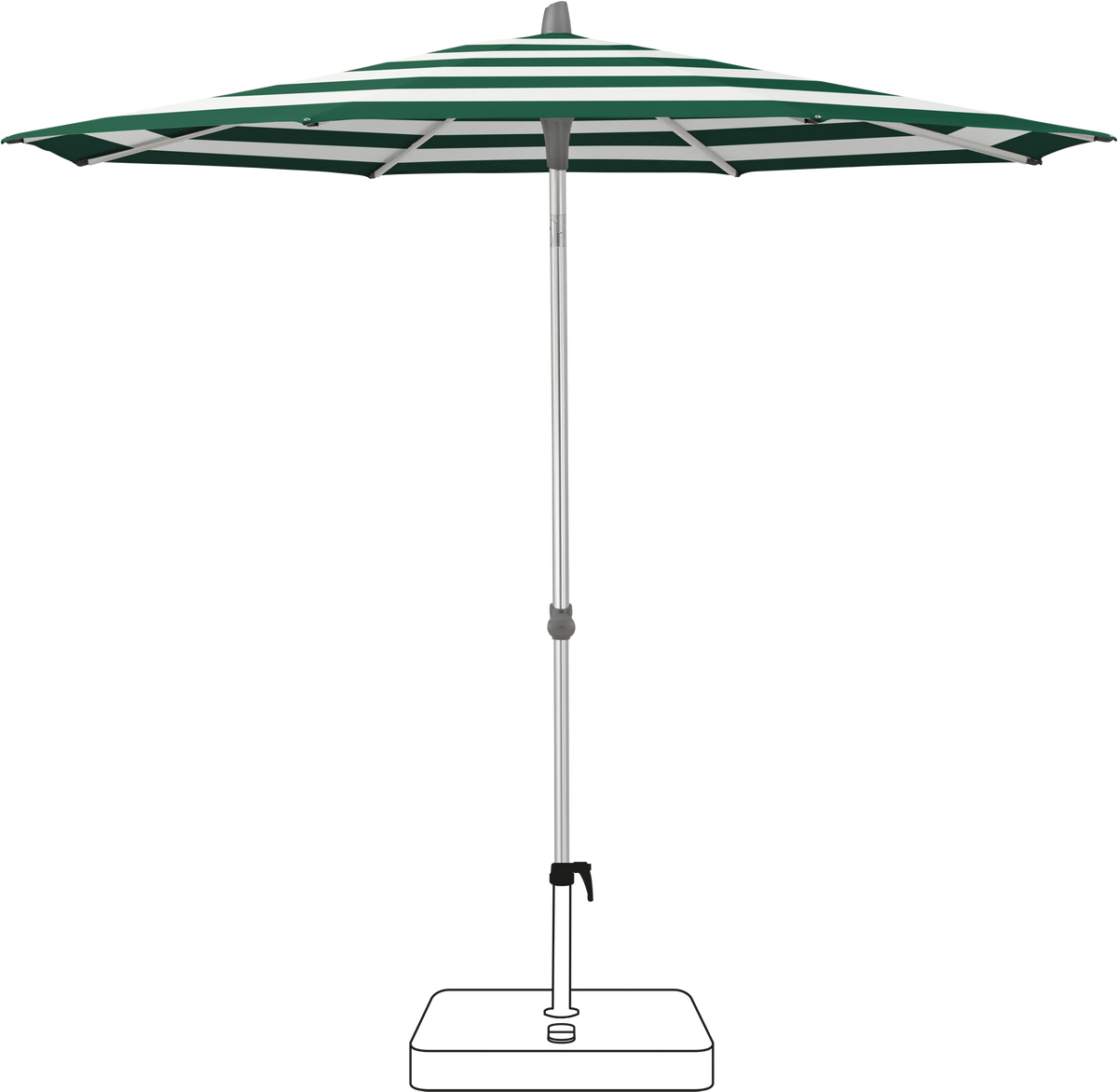 Glatz Parasol ALU-SMART rond Cat.5 589 Green Stripe
