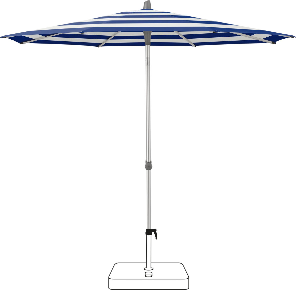 Glatz Parasol ALU-SMART rond Cat.5 602 Blue Stripe