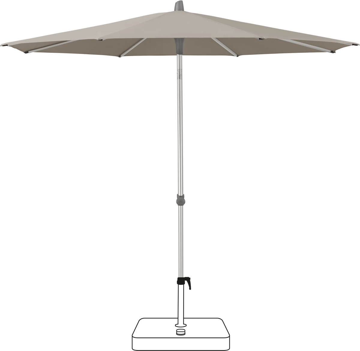 Glatz Parasol ALU-SMART rond Cat.5 605 Clay