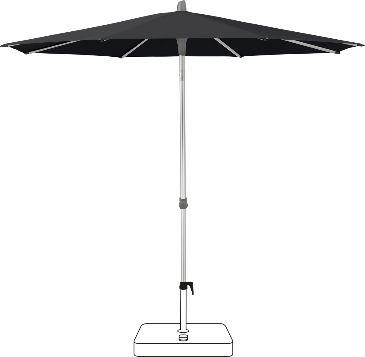 Glatz Parasol ALU-SMART rond Cat.5 615 Black